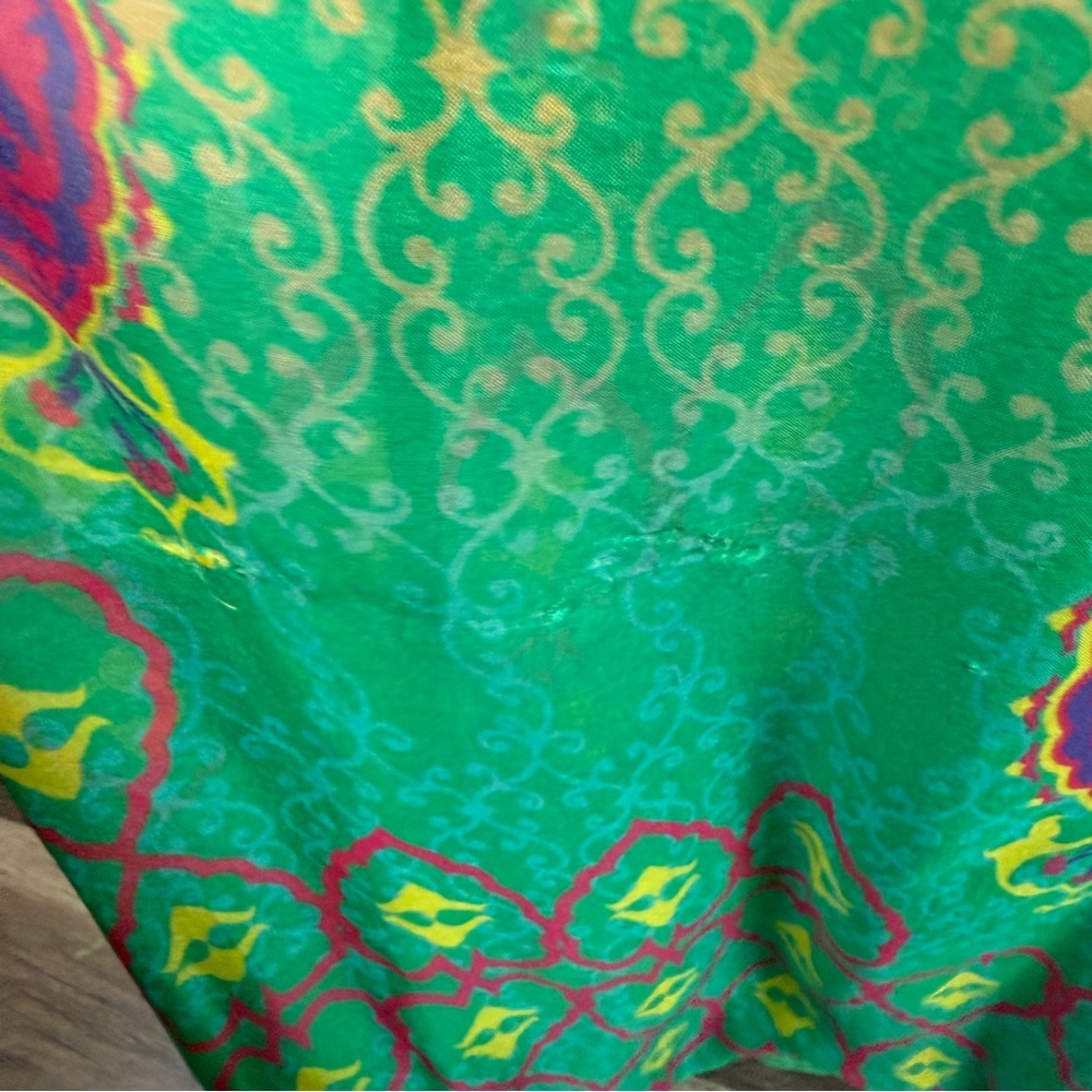 HEMANT & NANDITA Green and Yellow Printed Maxi Dress - Picture 12 of 13